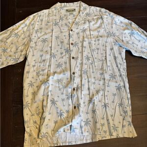 Paradise Coves Men's White Palm Tree Print Shirt